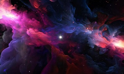Wall Mural - Dark cosmic cloud with interstellar formations, representing deep space and nebular mysteries.