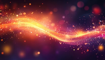 Poster - vibrant abstract background with glowing bokeh effects and colorful particles in a dreamy flowing de