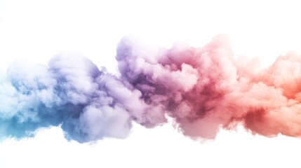 Aufkleber - Colorful smoke clouds isolated on white background.