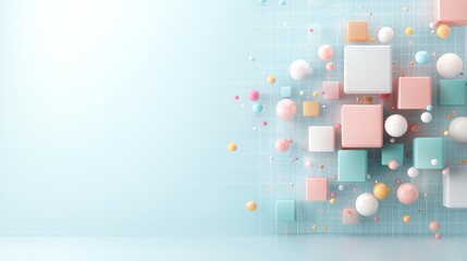 Poster - Dynamic 3d abstract shapes creative studio digital artwork minimalist environment aerial view modern design concepts for visual impact