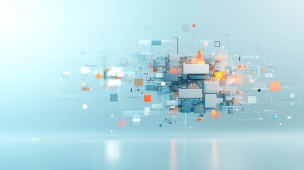 Poster - Dynamic data visualization digital space abstract art modern environment aerial view creative concept for enhanced user engagement