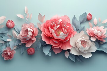 Poster - Stunning 3D Floral Illustrations, Beauty in Every Petal, A Fusion of Art and Nature illustration