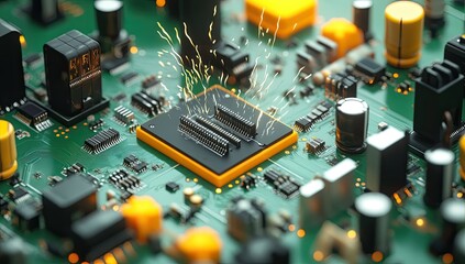 Aufkleber - CPU Exploding on Circuit Board