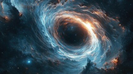 Poster - Cosmic swirl, nebula, black hole, space, energy, vibrant colors.