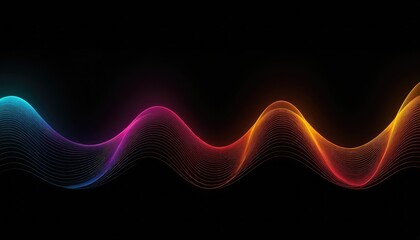 Poster - Rainbow flowing waves abstract banner design
1