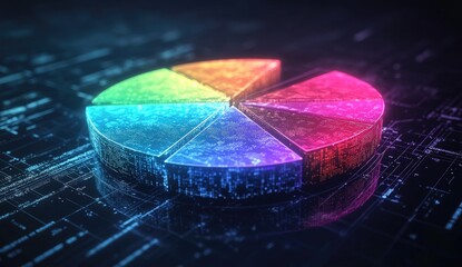 Poster - Colorful Pie Chart on Circuit Board