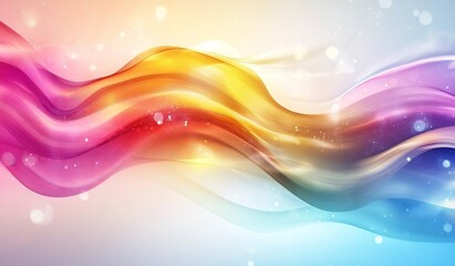 Leinwandbilder - Abstract, colorful background with flowing ribbons of liquid glass, creating an elegant and modern design element for graphic or digital art.