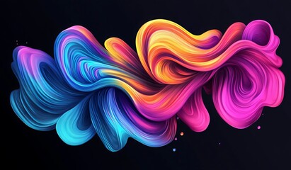 Leinwandbilder - Abstract, colorful background with flowing ribbons of liquid glass, creating an elegant and modern design element for graphic or digital art.