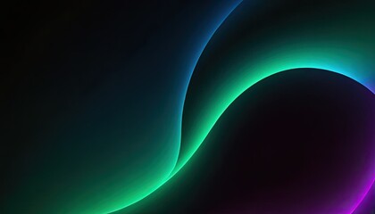 Poster - A black background with a blue and purple wave design.
1