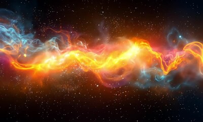 Wall Mural - Bright cosmic energy burst resembling a nebula, illustrating space and galaxy explosion effects.