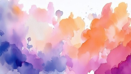 Leinwandbilder - soft watercolor splash with abstract pastel blend of orange, purple, and pink hues for creative background and artistic project