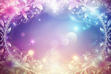 Poster - Magical floral background with soft pastel colors and sparkling effects creates a dreamlike atmosphere suitable for various designs. Generative AI