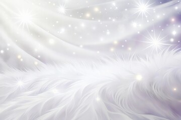 Poster - Soft white textures and glowing lights create a dreamy winter wonderland atmosphere in an ethereal backdrop. Generative AI