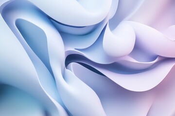 Poster - Gentle waves of pastel colors flow together, creating a soothing abstract landscape in soft hues and curves. Generative AI