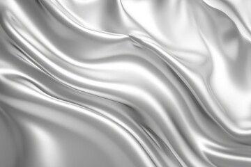 Poster - Elegant silver fabric flowing gracefully under soft light, creating a mesmerizing texture that evokes luxury and sophistication. Generative AI