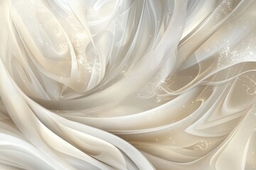 Poster - Elegant swirls of translucent fabric dance in soft light, creating a serene atmosphere of tranquility and beauty. Generative AI