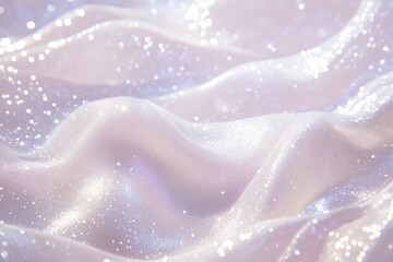Poster - Soft waves of shimmering fabric create an elegant atmosphere for a dreamy setting at twilight. Generative AI