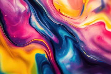 Poster - Colorful abstract swirling patterns evoke feelings of joy and inspiration in a vibrant display of artful creativity. Generative AI