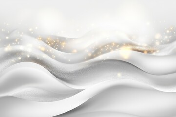 Poster - Whispers of silver and gold create a dreamy landscape filled with shimmering waves at dawn. Generative AI