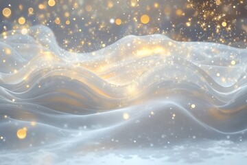 Poster - Ethereal waves of light and shimmer floating in twilight dance to create a magical ambiance of dreams and serenity. Generative AI