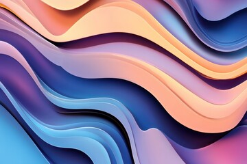Poster - Swirling waves of color blend harmoniously in an abstract composition of vibrant hues and soft gradients. Generative AI