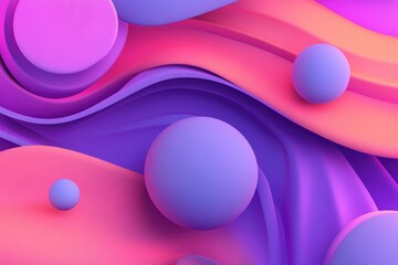 Poster - Vibrant waves of color dance across a textured surface in soft shades of pink and purple, creating an artistic exploration of form. Generative AI