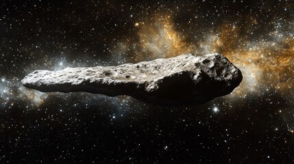 Poster - A captivating cosmic scene of an asteroid belt, bathed in starlight, set against the backdrop of the deep, endless night sky, evoking a sense of wonder and exploration.