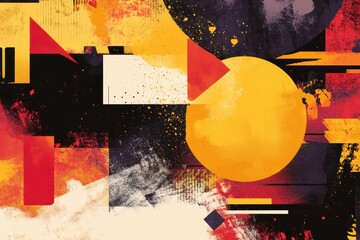 Poster - Vibrant abstract composition of shapes and colors capturing a dynamic artistic expression in modern design. Generative AI