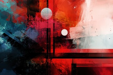 Poster - Dynamic interplay of colors and shapes captures an emotional experience in abstract art. Generative AI
