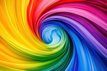 Poster - Vibrant swirl of colors creates a mesmerizing whirlpool effect in fabric, showcasing the beauty of a rainbow spectrum. Generative AI