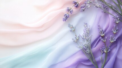 Poster - A serene and calming gradient, transitioning from muted lavender to pastel mint, creating a soft and elegant color palette on a smooth canvas backdrop
