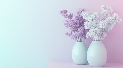 Poster - A serene and calming gradient, transitioning from muted lavender to pastel mint, creating a soft and elegant color palette on a smooth canvas backdrop