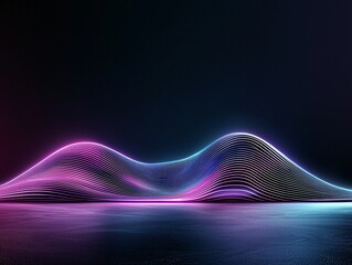 Poster - neon gradient waves flowing dynamically, merging electric pinks, blues, and greens in a futuristic a