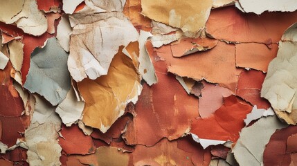 Poster - Torn paper forms an intriguing texture with jagged edges, providing a dynamic backdrop for creative design or studio work, evoking a sense of imperfection and artistry.