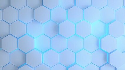 Poster - Innovative hexagonal pattern design abstract art digital graphics modern aesthetics close-up viewpoint visual concept