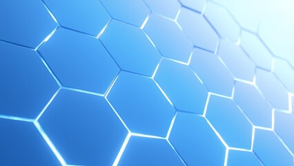 Poster - hexagonal patterns digital space abstract art modern design close-up geometric aesthetics for creati
