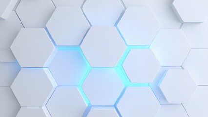 Poster - Abstract hexagonal pattern design digital art graphic background modern aesthetic close-up view futuristic concept