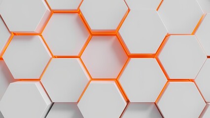 Poster - Dynamic hexagonal pattern design modern interior graphic art digital space abstract view contemporary aesthetic