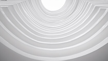 Poster - abstract white architectural vortex with curved layered lines, modern minimal design, futuristic symmetry, dynamic perspective

