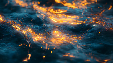 Poster - Mesmerizing waves of light on water nature background wallpaper dynamic scene calm environment close-up viewpoint conceptual beauty