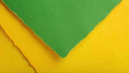 Aufkleber - torn edge of yellow paper over green background creating diagonal division, minimalist abstract design for modern background