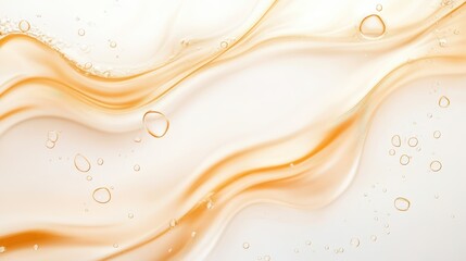 Poster - Golden honey streaming, creating dynamic waves and bubbles, generating luxurious abstract pattern highlighting fluid beauty and cosmetic product elegance