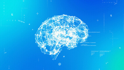 Poster - ai (artificial intelligence) concept. communication network.