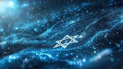 Poster - A star of David is on a blue background