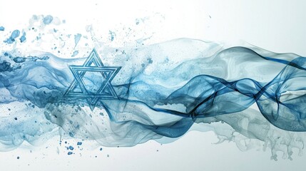 Poster - a blue wave with a star of david in the middle
