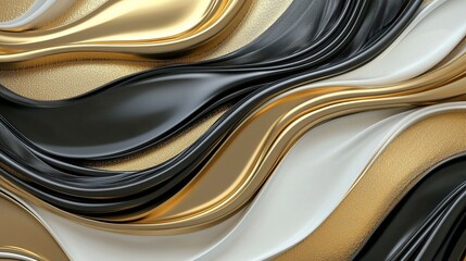 Poster - The image is a gold and black striped design with a white background
