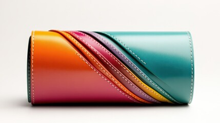 Aufkleber - This image showcases a beautifully crafted leather piece with vibrant, swirling colors that capture the viewer's attention, evoking a sense of creativity and artistry.