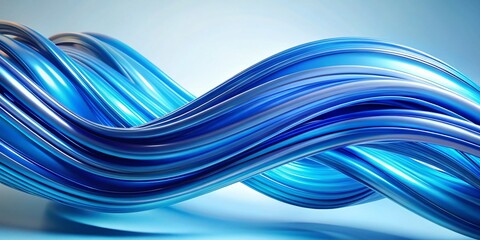 Poster - Abstract Blue Motion Background: Swirling Lines & Curves for Design