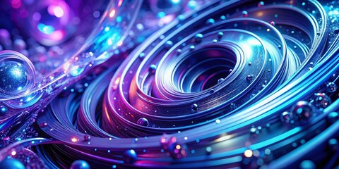 Poster - Abstract Blue Purple Tech Communication Background - High Depth of Field Stock Photo