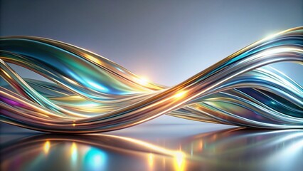 Poster - Abstract Shiny Lines: White and Gray Surreal Background Stock Photo